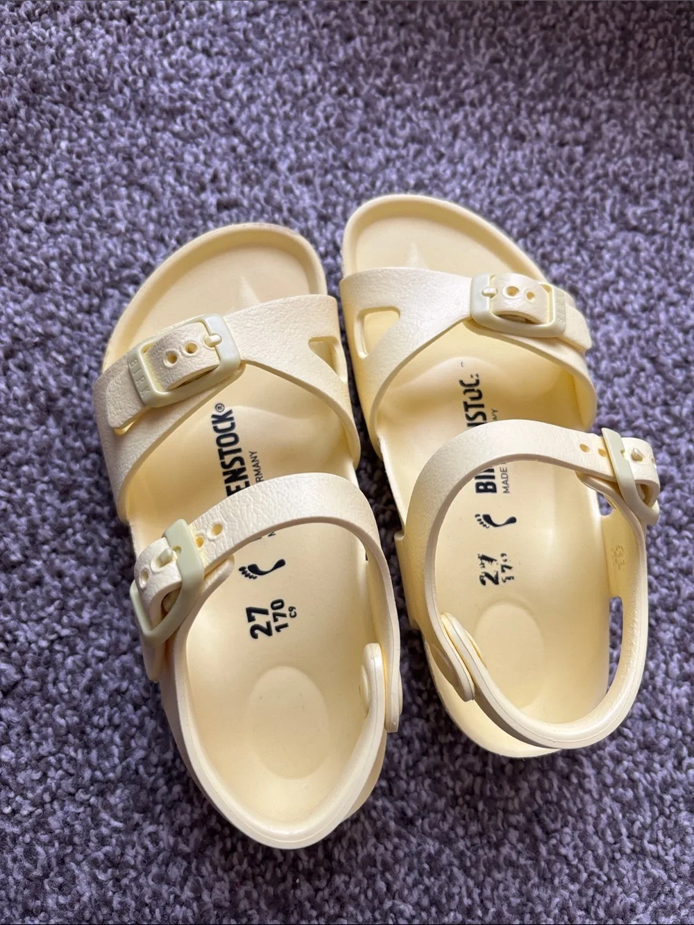 Birkenstock Kids Two-Strap EVA Sandals in Soft Yellow